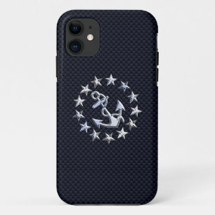 Blue Carbon Nautical Chrome Wie Yachtflagge Print Case-Mate iPhone Hülle