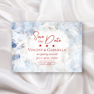 Blue Carnation Blume Watercolor 4. Juli Hochzeit Save The Date