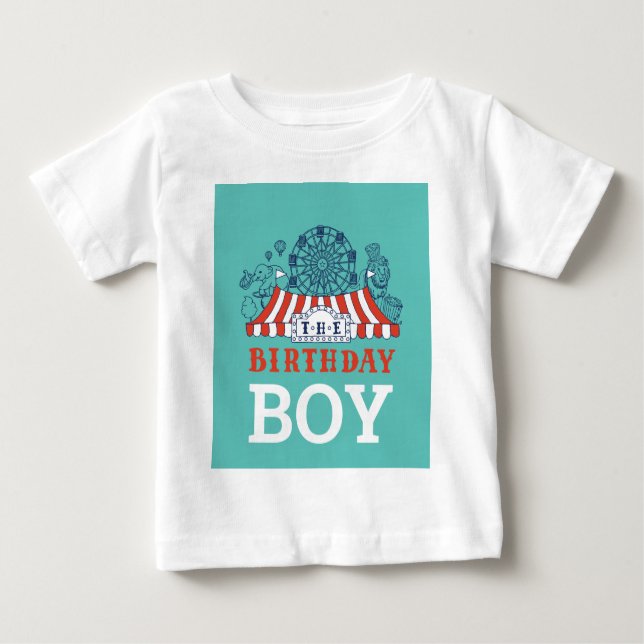 Blue Carnival Circus Baby Birthday Kids House Part Baby T-shirt (Vorderseite)