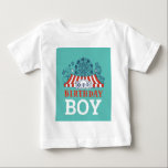 Blue Carnival Circus Baby Birthday Kids House Part T-shirt<br><div class="desc">Geburtstage sind ein jährlicher Meilenstein, auf den wir uns freuen. Beginnen Sie diese monumentale Feier mit unserem Karneval Circus Baby Birthday Kids House Party Design Geburtstagsgeschenke. Personalisieren Sie es mit den Party-Details! Wir hoffen, dass unser Carnival Circus Baby Birthday Kids House Party Design Ihr Party so erfreut wie es uns...</div>