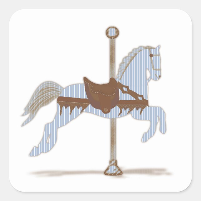 Blue Carousel Horse Sticker (Vorderseite)