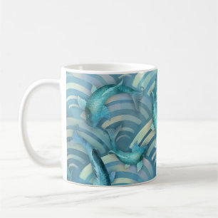 Blue Carp Koi Fischmuster Kaffeetasse