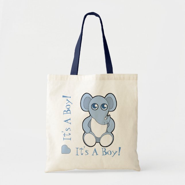 Blue Cartoon Baby Elephant New Mommy Bag Tragetasche (Vorne)