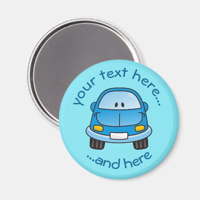 Blue Cartoon Car Magnet (Vorderseite/Rückseite)