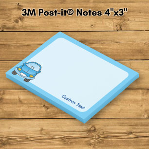 Blue Cartoon Car Post-it Klebezettel