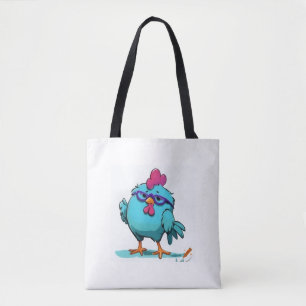 "Blue Cartoon Chicken Bag mit Aquamarinem Comb & L