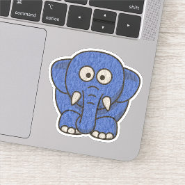 Blue Cartoon Elephant Aufkleber