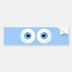 BLUE CARTOON EYES EYEBALLS FUNNY GRAPHICS AUTOAUFKLEBER