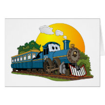 Blue Cartoon Passagier-Steam-Motor