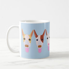 Blue Cartoon Podenco Dog Faces Kaffeetasse