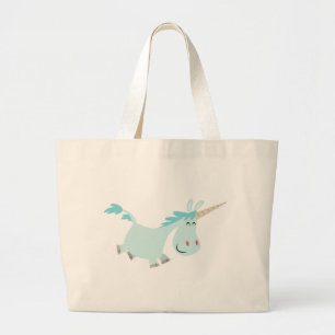 Blue Cartoon Unicorn Tasche