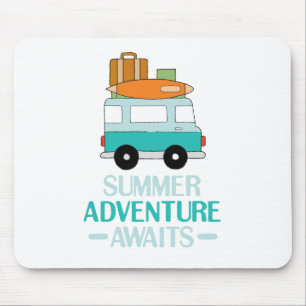 Blue Cartoon Van Best Family Adventure Vacations Mousepad