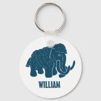 Blue Cartoon Wooly Mammoth Personalisiert