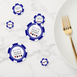 Blue Casino Poker Chip Las Vegas Wedding Konfetti