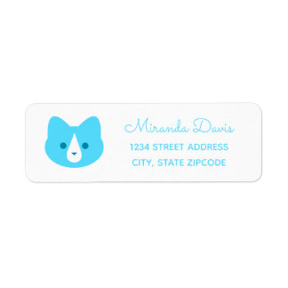 Blue Cat Address Label