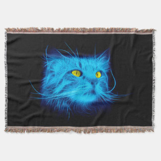 Blue Cat Face Decke