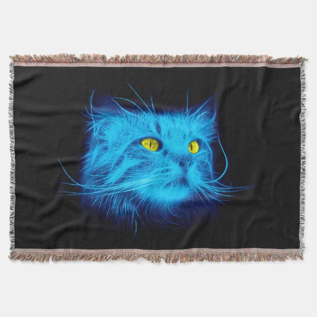 Blue Cat Face Decke (Vorderseite)