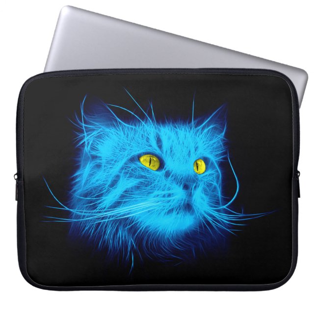 Blue Cat Face Laptopschutzhülle (Vorderseite)