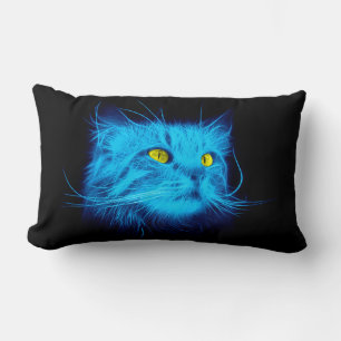 Blue Cat Face Lendenkissen