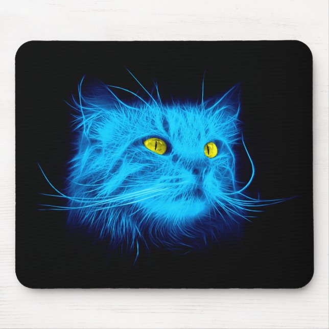 Blue Cat Face Mousepad (Vorne)