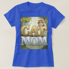 Blue Cat Mama T - Shirt