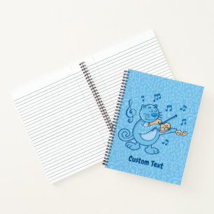 Blue Cat mit Violin-Notebook Notizbuch
