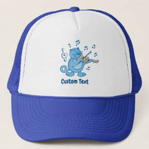 Blue Cat mit Violin Trucker Hat Truckerkappe