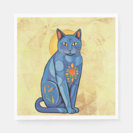 Blue Cat Paper Napkin Serviette
