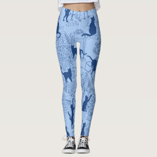 Blue Cat Paris Pattern Leggings