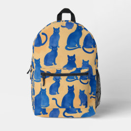 Blue Cat Silhouette Druck Nähtasche Bedruckter Rucksack