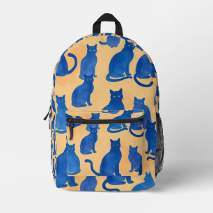 Blue Cat Silhouette Druck Nähtasche Bedruckter Rucksack