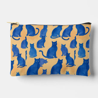 Blue Cat Silhouette Druck Nähtasche Zubehörtasche