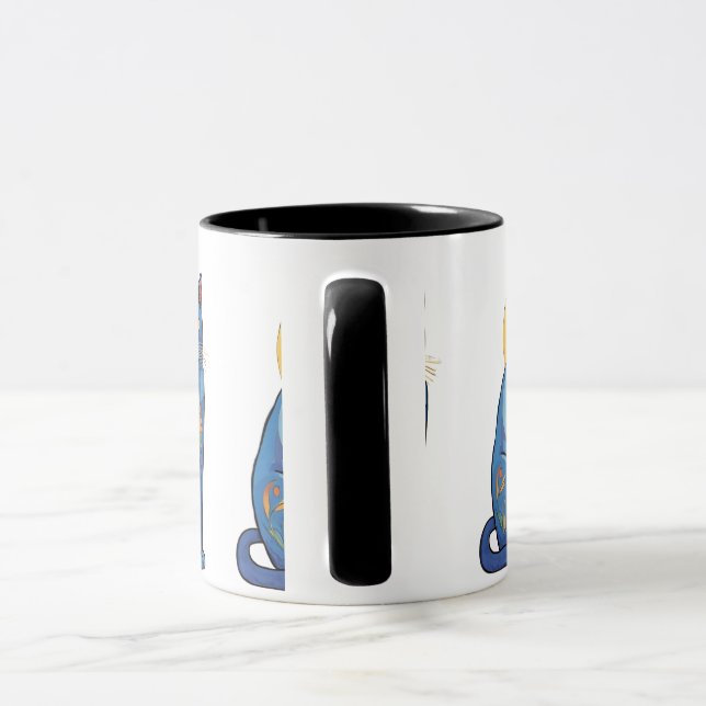 Blue Cat Sunrise Tasse (Griff)