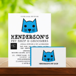 Blue Cat, Tierhandlung & Groomers Werbung Flyer