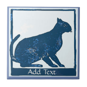 Blue Cat Tile, fügen Sie Text Fliese