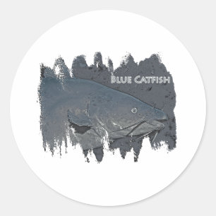 Blue Catfish Logo Runder Aufkleber
