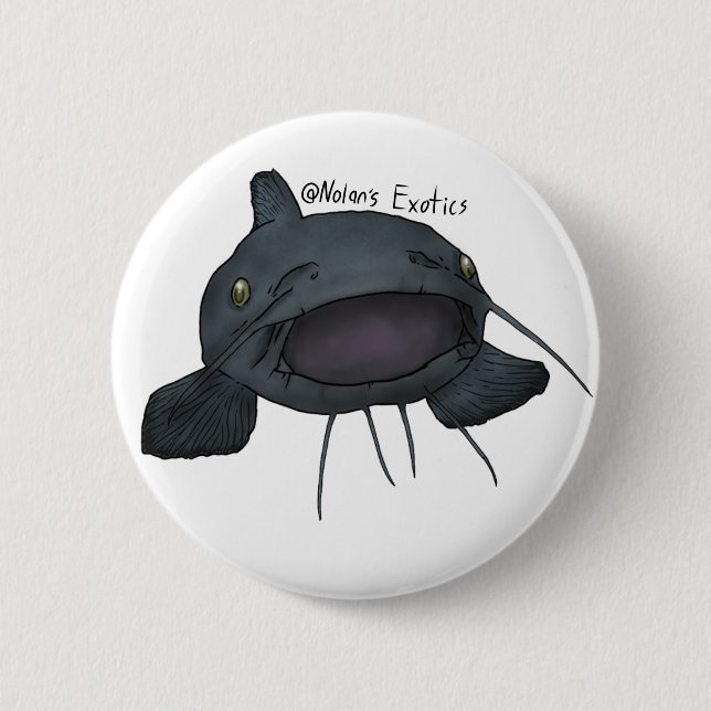 Blue catfish pin button (Vorderseite)