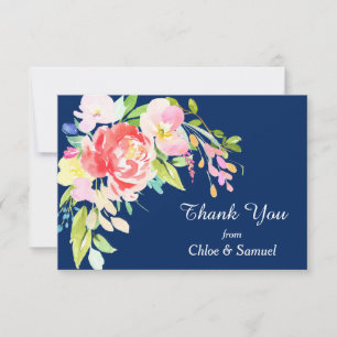 Blue Cattails und Hochzeiten mit Floral Vielen Dan Dankeskarte