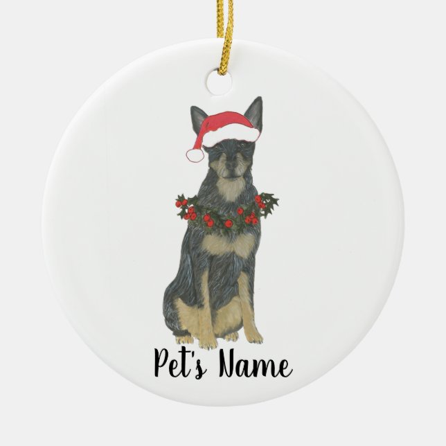 Blue Cattledog Heeler Christmas Keramik Ornament (Vorne)