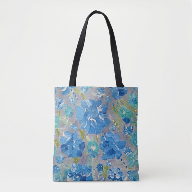 Blue Celebration Floral Toto Bag (Vorderseite)