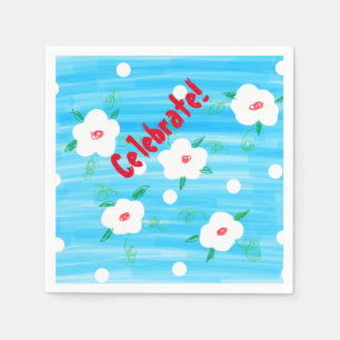 Blue Celebration Napkins Serviette