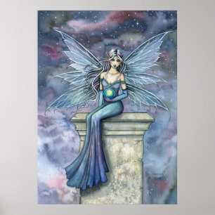 Blue Celeste Fantasy Faiasy Art Poster Print