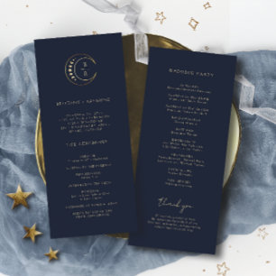 Blue Celestial Wedding Programm
