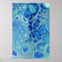 Blue Cells Navy Fluid Abstrakt Moderne Marmorkunst