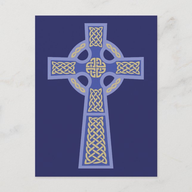 Blue Celtic Cross Postcards Postkarte (Vorderseite)