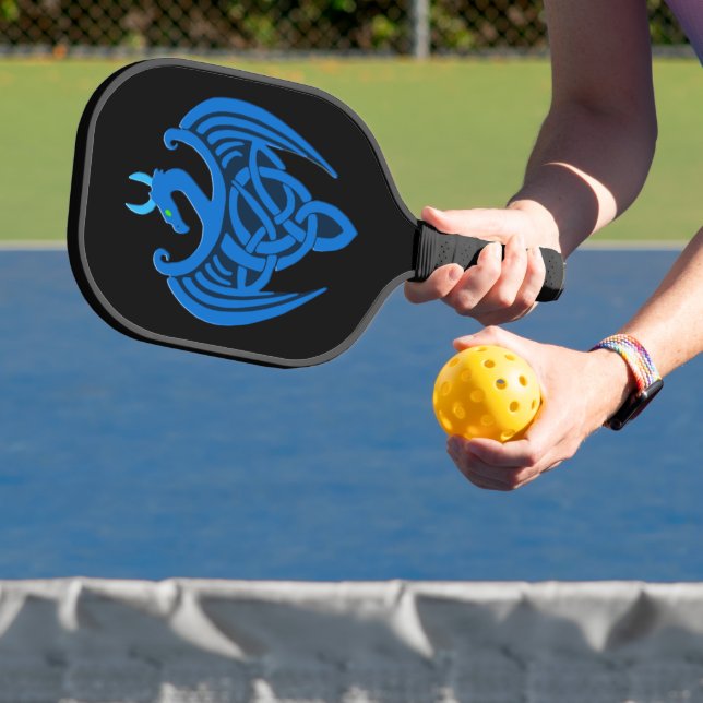 Blue Celtic Dragon Pickleball Schläger (InSitu)