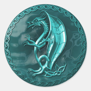 Blue Celtic Dragon Sticker