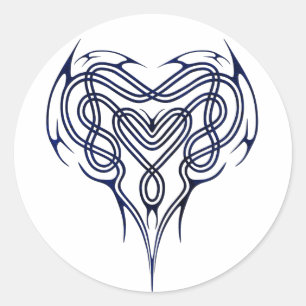 Blue Celtic Heart Runder Aufkleber