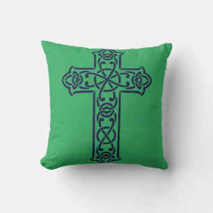 Blue Celtic High Cross Kissen