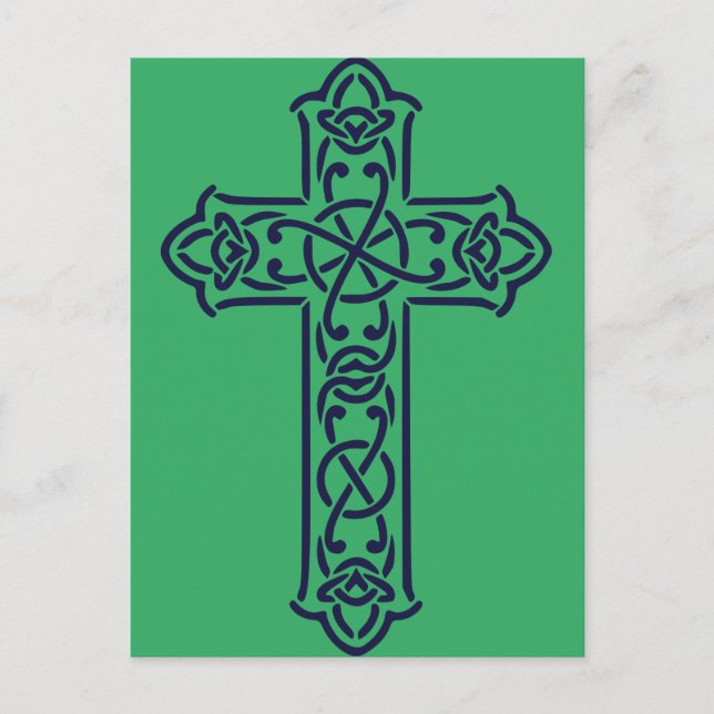 Blue Celtic High Cross Postkarte (Vorderseite)